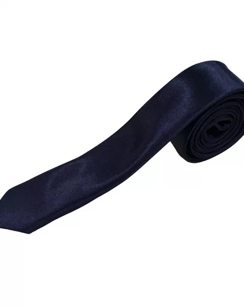 Cravate fine bleu marine