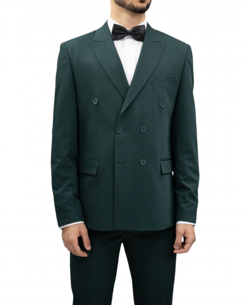Costume croisé vert